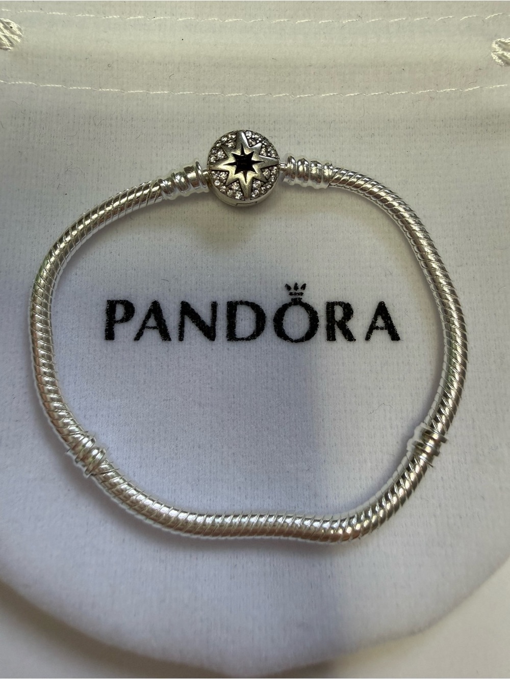 Pandora North Star Clasp Snake Chain Bracelet 6.1 inch